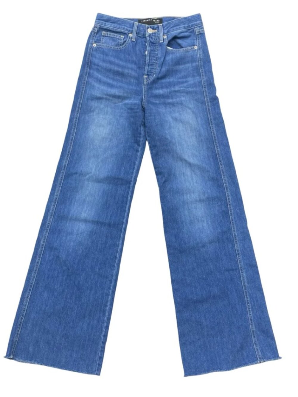 Veronica Beard Wide Leg Denim Jeans Blue Size 0 25 High Rise Premium Designer
